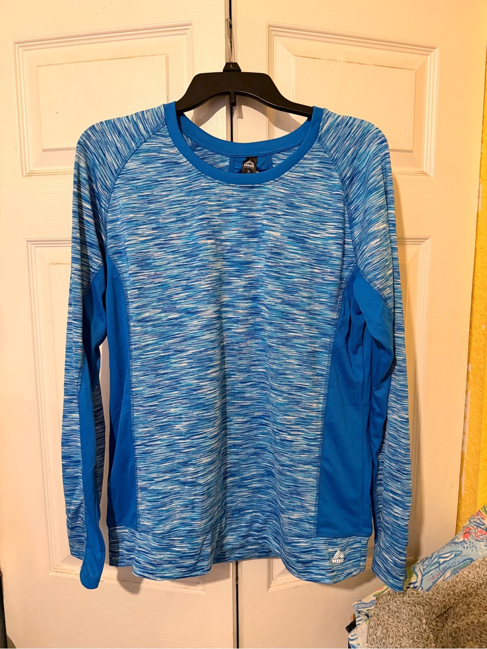 RBX Blue Space-Dyed Performance Long Sleeve Top